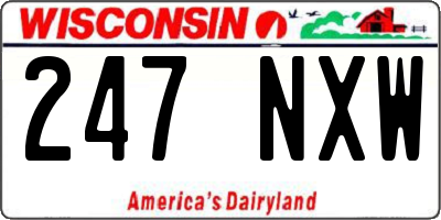 WI license plate 247NXW