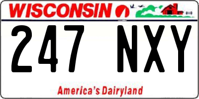 WI license plate 247NXY