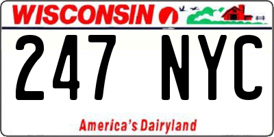 WI license plate 247NYC