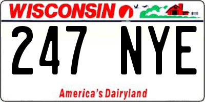 WI license plate 247NYE