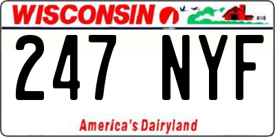 WI license plate 247NYF