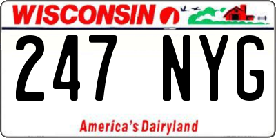 WI license plate 247NYG