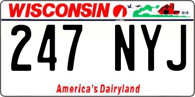 WI license plate 247NYJ