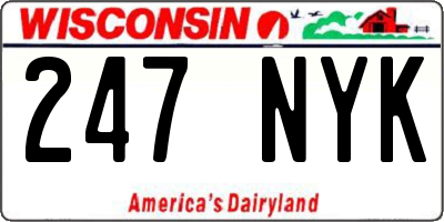 WI license plate 247NYK