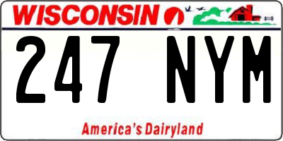 WI license plate 247NYM