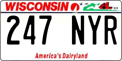 WI license plate 247NYR