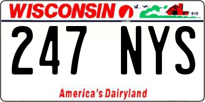 WI license plate 247NYS
