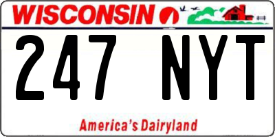 WI license plate 247NYT