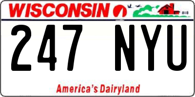 WI license plate 247NYU