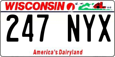 WI license plate 247NYX