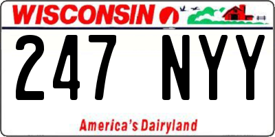 WI license plate 247NYY