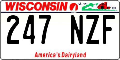 WI license plate 247NZF
