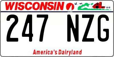 WI license plate 247NZG