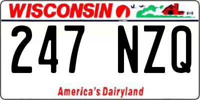 WI license plate 247NZQ