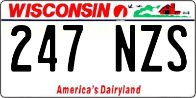 WI license plate 247NZS