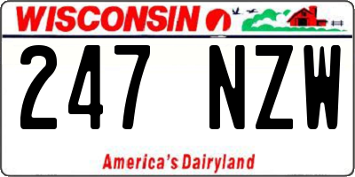 WI license plate 247NZW