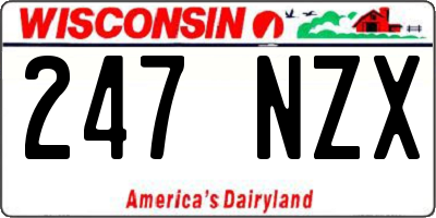WI license plate 247NZX