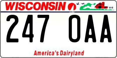 WI license plate 247OAA