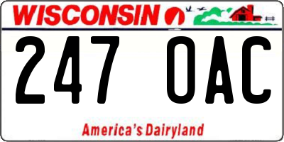 WI license plate 247OAC