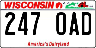 WI license plate 247OAD