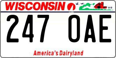 WI license plate 247OAE
