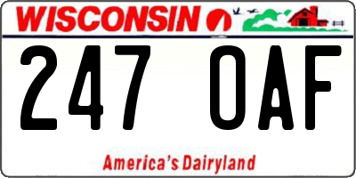 WI license plate 247OAF