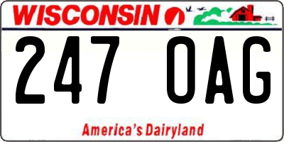 WI license plate 247OAG