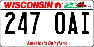 WI license plate 247OAI