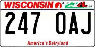 WI license plate 247OAJ