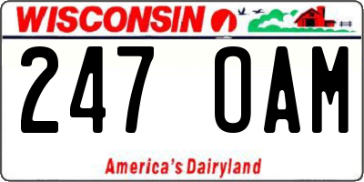 WI license plate 247OAM
