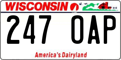 WI license plate 247OAP