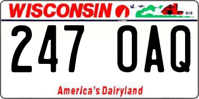 WI license plate 247OAQ