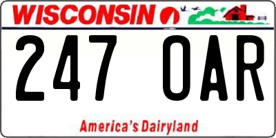 WI license plate 247OAR