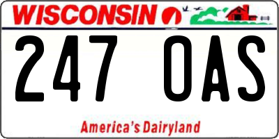 WI license plate 247OAS