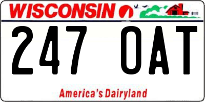 WI license plate 247OAT