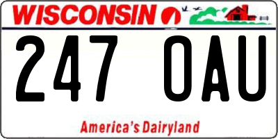 WI license plate 247OAU