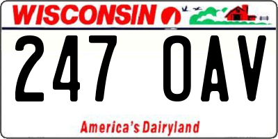 WI license plate 247OAV