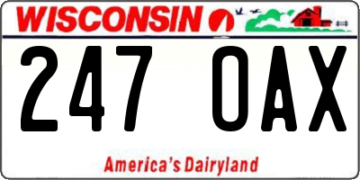 WI license plate 247OAX