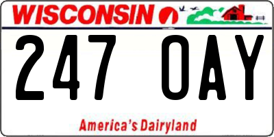 WI license plate 247OAY