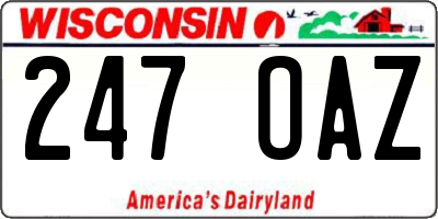 WI license plate 247OAZ