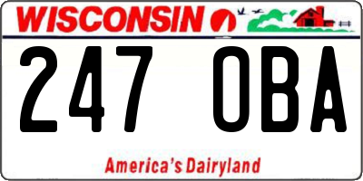 WI license plate 247OBA