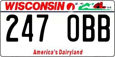 WI license plate 247OBB