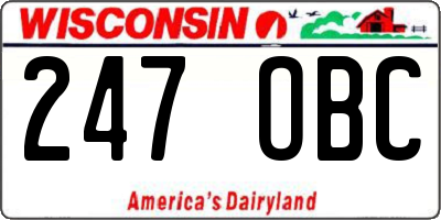 WI license plate 247OBC