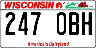 WI license plate 247OBH