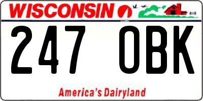 WI license plate 247OBK
