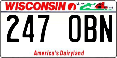 WI license plate 247OBN