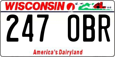 WI license plate 247OBR