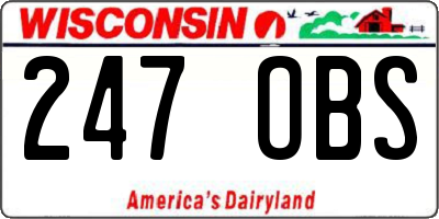 WI license plate 247OBS