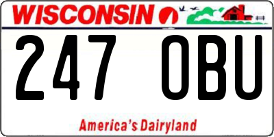 WI license plate 247OBU