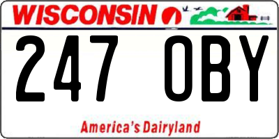 WI license plate 247OBY